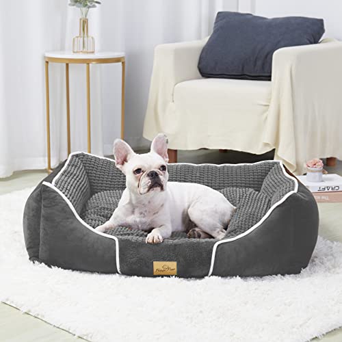 BingoPaw Cama Antiestres Perro,Cama Perros Medianos Cama para Perros Viscoelastica Cama de Perro Desenfundable Cama Perros Impermeable Lavable con Cojín Suave Cómodo Color Gris (L) 78X62 x 20cm