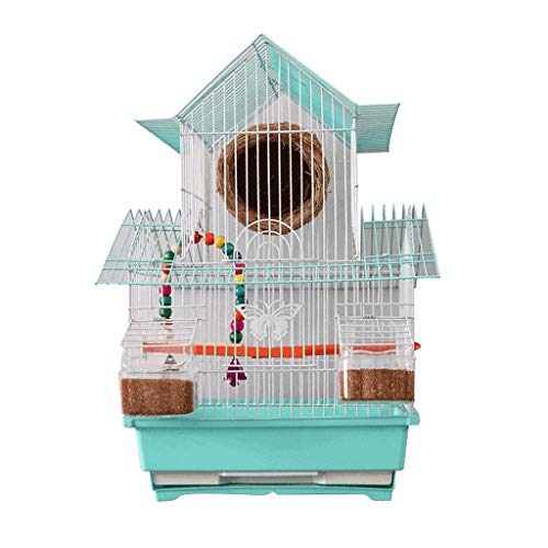 Bird Cage La jaula de pájaro del loro del tigre de la paloma jaula Villa jaula de pájaro Cub perla jaula de cría de la jaula portátil de pequeño tamaño pájaros de la jaula Pet Home Viajes Net Cover Bi