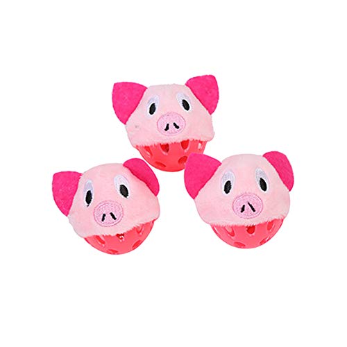 bismarckbeer 3 uds. de Peluche con Forma de Cerdo de Rana Ahuecado Redondo, Gatito de Gato Interactivo Cerdo Rosa*