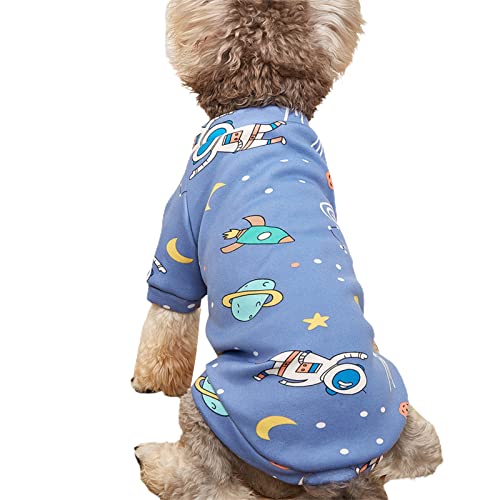 bismarckbeer Ropa para Mascotas excelente Libre de alergia Perro patrón de Dibujos Animados Vestido de Mascota suéter Azul SG