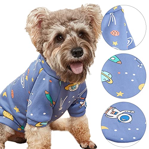 bismarckbeer Ropa para Mascotas excelente Libre de alergia Perro patrón de Dibujos Animados Vestido de Mascota suéter Azul SG