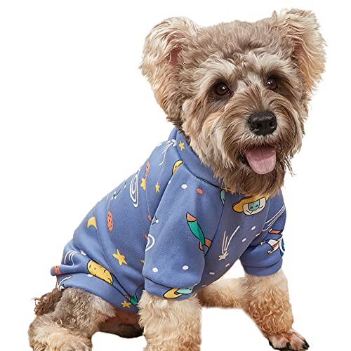 bismarckbeer Ropa para Mascotas excelente Libre de alergia Perro patrón de Dibujos Animados Vestido de Mascota suéter Azul SG