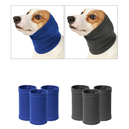 Blu7ive Orejeras de perro, orejas de mascotas, casco de miedo anti-ruido, tapones lavables de alta descompresión para perro, collares de perro gris M