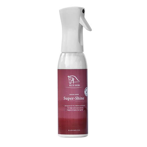 Blue Hors Super Shine - Espray para crines y colas para caballos, 670 ml, piel brillante, pelo largo cuidado, fácil de peinar y tolerancia a la piel, accesorio para caballos