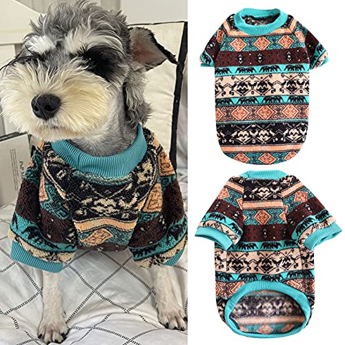 Bodhi2000 Jerseys para Perros, Jersey para Perros con Estampado navideño, suéter, con Todo, para Mascotas, Ropa de Punto Caliente, Disfraz de Cachorro Lago Azul SG