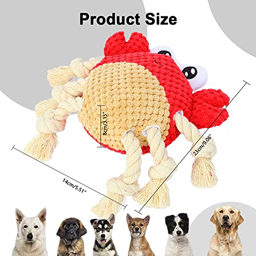 Bodhi2000 Juguete de peluche para perro, lindo y suave, de peluche, de rana, cangrejo, masticar, juguetes interactivos para perros pequeños y medianos cangrejo^