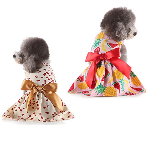 BOduShang Ropa De Perro Inclinarse Traje Perro Precioso Vestido Perro Ropa De Perro Pequeño For Boda Fiesta De Cumpleaños Navidad Fiesta Casa Tomar Fotografías 5,X-Small