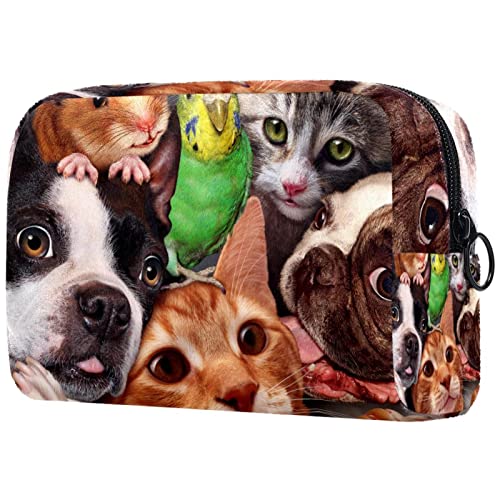 Bolsa de cosméticos para perros y gatos, para hamster y mascotas, adorable y espaciosa bolsa de aseo de viaje