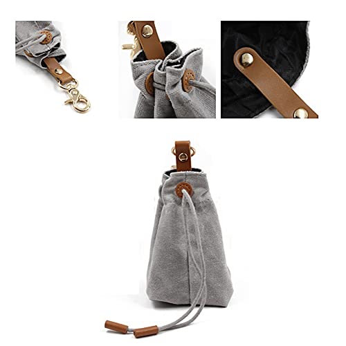 Bolsa de Entrenamiento para Perros,Entrenamiento para Perros Bolsa,Bolsa para golosinas para Perros,Bolsa Premios Perro,Diseño con Hebilla de Clip,para Caminar al Aire Libre (Gris)