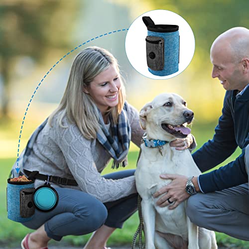 Bolsa de Golosina para Perros, Bolsa Premio Perro, Bolsa de Entrenamiento para Perro, Bolsa Merienda Portátil con Cuenco de Silicona y Cinturón Ajustable Adecuado para Pasear a tu Perro al Aire Libre