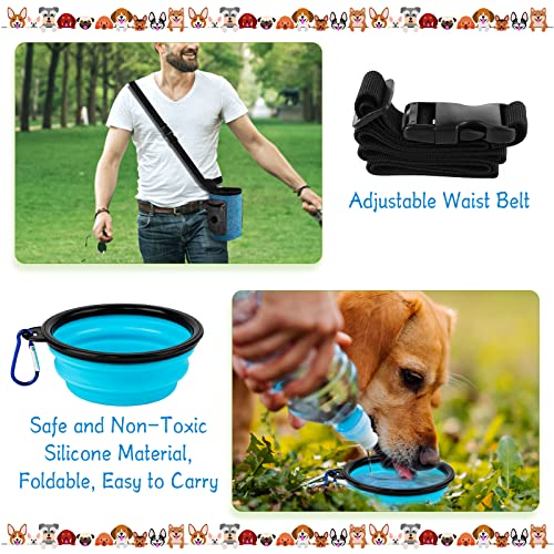 Bolsa de Golosina para Perros, Bolsa Premio Perro, Bolsa de Entrenamiento para Perro, Bolsa Merienda Portátil con Cuenco de Silicona y Cinturón Ajustable Adecuado para Pasear a tu Perro al Aire Libre