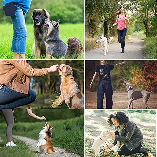 Bolsa de golosina para perros para entrenamiento de silicona, cierre iman, Bolsas Premios Perro pequeños con clip para cintura, clicker para Mascotas con bolsa de Comida de recompensa para cachorros