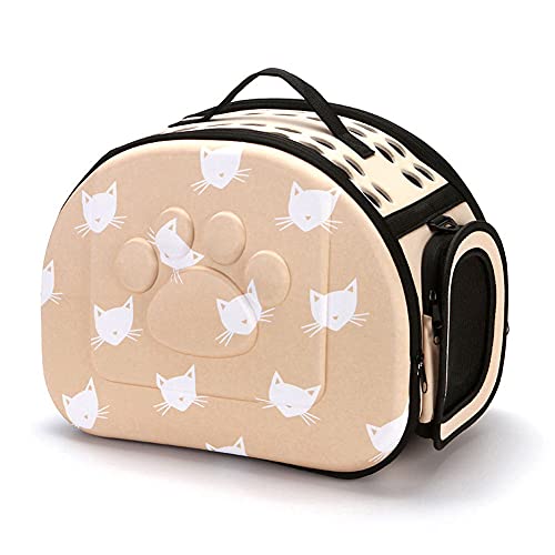 Bolsa de transporte para gatos, perros, bandolera, extraíble, lavable, plegable, para gatos, pequeños perros, conejos, animales de compañía, homologado avión (M, amarillo)