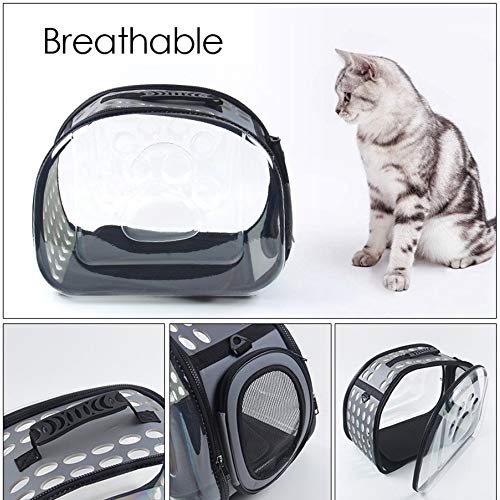 Bolsa de transporte para gatos y perros, plegable, bolsa de viaje para gatos, bolsa transparente para mascotas pequeñas, transportín para exteriores, viajes y coche