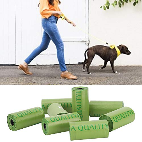 Bolsa para desechos de mascotas Baverta, bolsa de plástico para desechos, plástico verde, degradable, grueso, para mascotas, bolsas para desechos de perros, bolsa de limpieza duradera para basura, 8 r