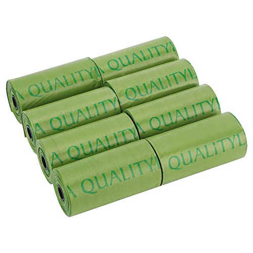 Bolsa para desechos de mascotas Baverta, bolsa de plástico para desechos, plástico verde, degradable, grueso, para mascotas, bolsas para desechos de perros, bolsa de limpieza duradera para basura, 8 r