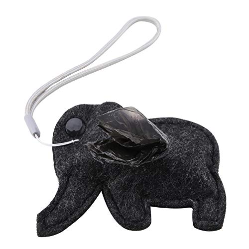 Bolsas para excremento de perro, dispensador de bolsas para desechos de mascotas con forma de dibujos animados, soporte portátil para bolsas de excremento para perros(Elefante)