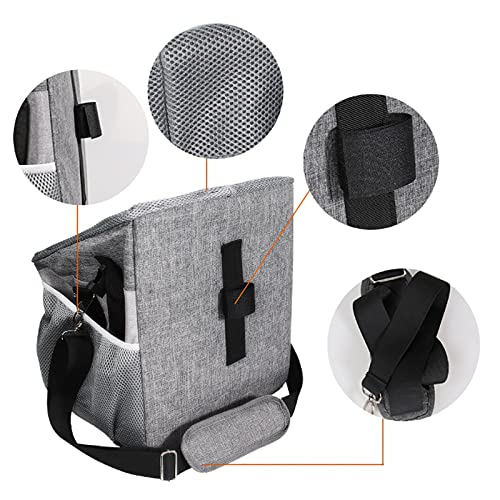 Bolso De La Cesta De La Bicicleta del Animal Doméstico, para Los Gatos Los Perros con La Correa Acolchada Ajustable Hombro, Bolso Bicicleta Perro Recorrido Las Bolsas para Todas Las Bicis,Gris