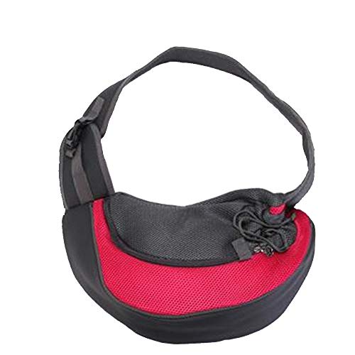 Bolso Transportin Para Perros, Transportin Para Gatos, Bolsa De Transporte De Malla Transpirable Ajustable, Adecuada Para Cachorros Que Pesen Menos De 5 Kg,Rosado,S