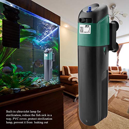 Bomba de filtro de acuario, filtro de acuario, lámpara esterilizadora UV, bomba de oxígeno, tanque de peces, purificación de agua 220-240 V, filtro de acuario(#2)