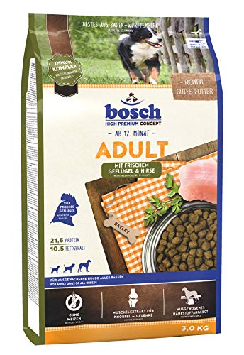 bosch HPC Adult con ave fresca y mijo | Alimento seco para perros adultos de todas las razas | 1 x 3 kg