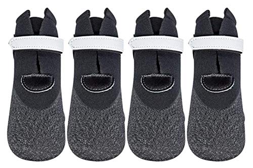 Botas de perro 4pcs Zapatos de perro a prueba de agua Perro Botas de lluvia reflectantes para pequeños perros medianos Invierno Puppy Cachorro Botas de nieve antideslizantes Zapatos de calcetines de p