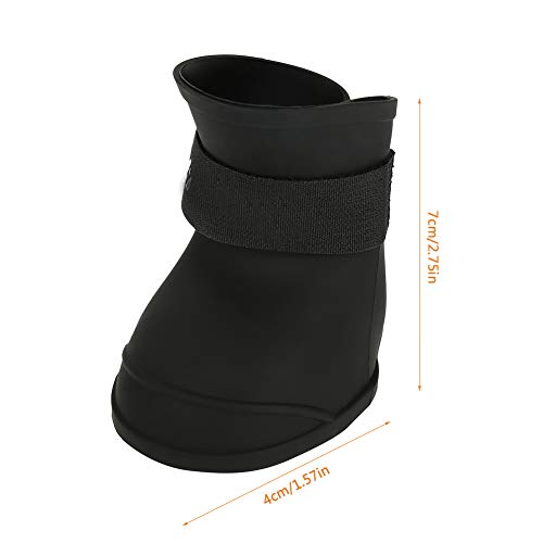 Botas impermeables para mascotas, 4 piezas de silicona para perros lindas botas impermeables para perros y gatos, zapatos para perros al aire libre para lluvia de hielo y nieve, etc.(M-Negro)