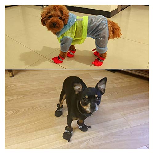 Botas Para Perros 4 unids / set perros mascotas zapatos de invierno nieve nieve botines impermeables calcetines de goma -slip zapatos para cachorros pequeños accesorios de calzado Zapatos Para Perros