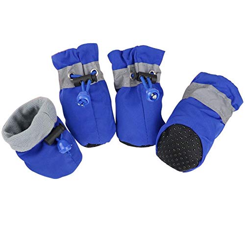 Botas Para Perros 4 unids / set perros mascotas zapatos de invierno nieve nieve botines impermeables calcetines de goma -slip zapatos para cachorros pequeños accesorios de calzado Zapatos Para Perros