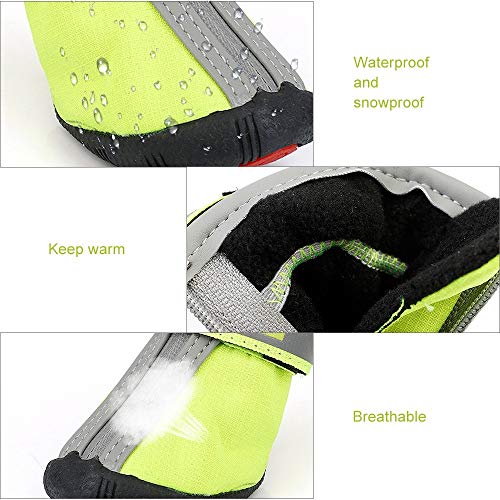 Botas para Perros, Zapatos para Perros Antideslizante Reflectantes Zapatos Impermeables para Perros, 4 Piezas