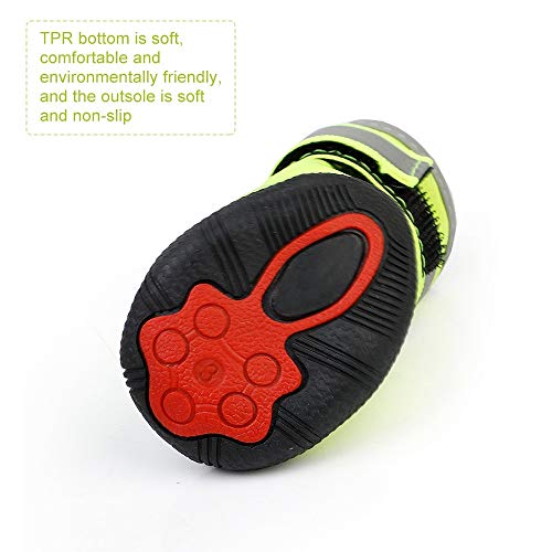 Botas para Perros, Zapatos para Perros Antideslizante Reflectantes Zapatos Impermeables para Perros, 4 Piezas