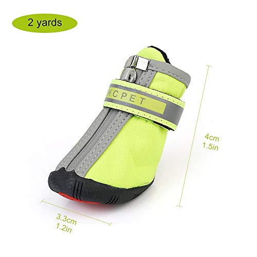 Botas para Perros, Zapatos para Perros Antideslizante Reflectantes Zapatos Impermeables para Perros, 4 Piezas