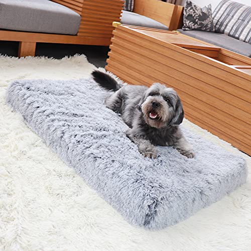 BOW CALICO Cama para Perros Mediana,Cama Viscoelastica para Perrosalfombra Lavable para Jaulas para Perros con Fondo Antideslizante para Perros Medianos y Pequeños, Gris (75x50x6cm)