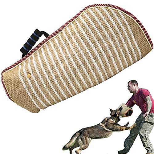 BOW CALICO Hilt-Guard - Funda de protección para mordedura de Yute, Funda de Yute Suave para Mangas de protección Hecha a Mano con asa para Entrenamiento de Perros…