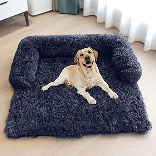 BOWTONG 1 Unidad de sofá Cama de Felpa extraíble para Perro Grande, Cama para Perros, Camas de Piel Ultra Suave para Mascotas, Almohadilla Suave Lavable, Manta, cojín, Funda para Muebles