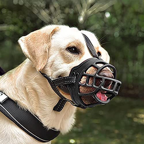 Bozal para Perros Bozales Ajustables Perros medianos y Grandes con Correas Ajustable Bozales para Perros pequeños y medianos para Perros pequeños, medianos y Grandes Evita morder, ladrar y Masticar