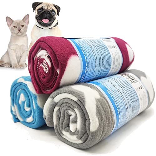 BPS 3Pcs Manta para Perros Gatos Mascotas Manta Suave 2 Tamaño para Elegir Colores Envian al Azar (Size L: 120*100 cm) BPS-1040*3 (3 Pcs)