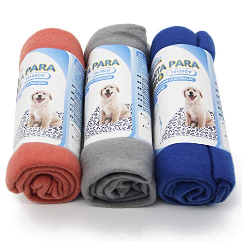 BPS 3Pcs Manta para Perros Gatos Mascotas Manta Suave 2 Tamaño para Elegir Colores Envian al Azar (Size: L) BPS-1042*3