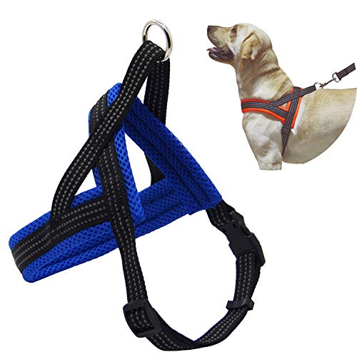 BPS® Arnés Correa para Perros Mascotas Collar Ajustable 4 Tamaños Colores para Elegir para Perro Pequeño Mediano y Grande (XL, Azul) BPS-3884A