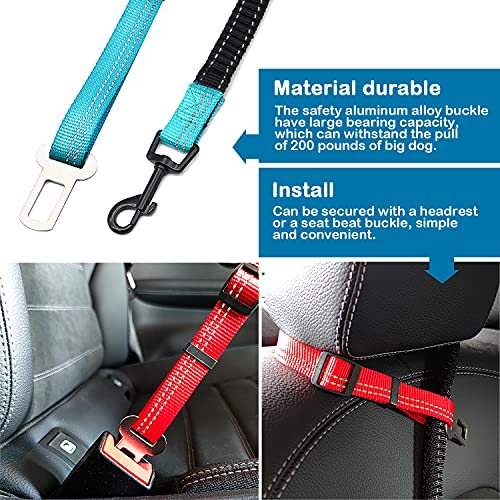 BPS Cinturón de Seguridad para Perro de Coche Árnes Correa Perro Ajustable con Hebilla de Fijación para Uso en Exteriores Cuerda Elástica de Alta Resistencia 70-100 cm (Azul) BPS-13016AZ