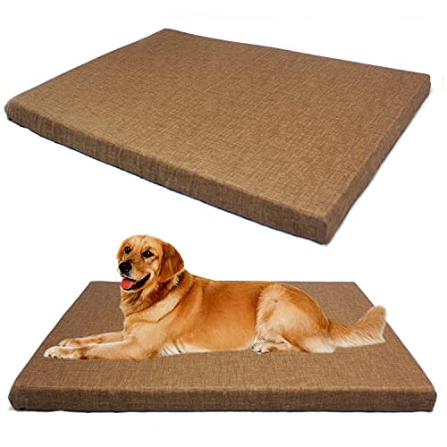 BPS Manta Colchoneta para Perros Gatos Cama Mascotas Espesor 8cm Antideslizante Funda Reemplazable Tamaño S/M/L Portatil Colchón Sofá Almohada Suave (M: 65x95 cm, Marrón) BPS-14145MA