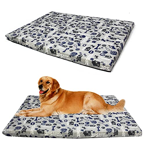 BPS Manta Colchoneta para Perros Gatos Cama Mascotas Espesor 8cm Antideslizante Funda Reemplazable Tamaño S/M/L Portatil Colchón Sofá Almohada Suave (M: 65x95 cm, Gris) BPS-14145GR