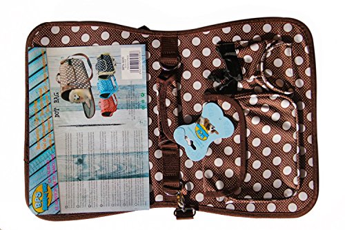 BPS (R) Portador Transportín Bolsa Bolso de Tela (Lunares) para Perro, Gato, Mascotas, Animales,Tamaño: M,43.5x25x25cm (Marrón)