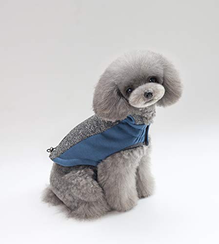 BPS Ropa para Perros Mascotas Chaqueta para Perros Abrigo para Perros 5 Tamaños 3 Colores para Elegir (S: 25 cm, Azul) BPS-9362AZ