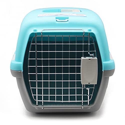 BPS Transportín Rígido Plástico para Perros y Gatos Animales Domésticos Mascota Caja de Transporte IATA 3 Tamaños Elegir (Azul, M: 55 x 35 x 32 cm) BPS-1205AZ