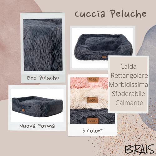 BRAIS Caseta de peluche para perros y gatos, con relleno de cojín 100 % algodón, cesta única, original, cojín extraíble, suave, cálida, resistente, tamaño pequeño, mediano y grande