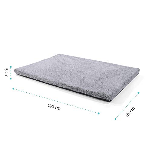 brunolie Luna Colchón para Perros Extragrande, ortopédico, Transpirable y Antideslizante, Cama para Perros Agradable con Espuma de Memoria Transpirable, Gris, Tamaño XL (120 x 85 x 5 cm)