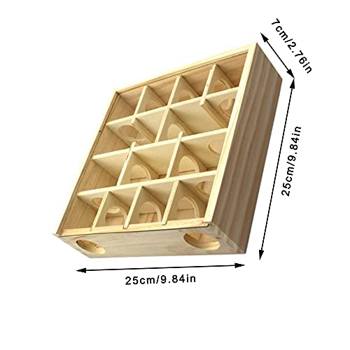 Bssowe Juguete Laberinto Hámster, Laberinto Madera Hámster, Laberinto Juguete Madera Hámster, Juguete Túnel Laberinto Hámster, para Mascotas, Hámster, Jerbo, Ratón de Rata, 25 x 25 x 7 cm