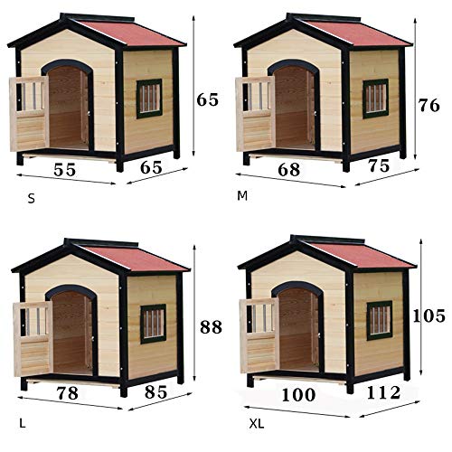 BTTNW PE Casa De Mascotas Albergue de Animales for Cachorros y Perros Gato Castillo de Uso al Aire Libre for Mascotas Dog House Cat House Casa Caseta de Perro Madera Casa del Animal Doméstico