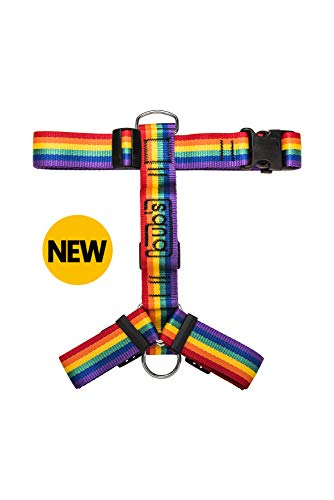 bub's no Pull - arnés con asa para Perro Grande Sistema Anti tirón (Comprobar tamaño: Cuello 43-74cm Pecho 59-94cm) (Rainbow)